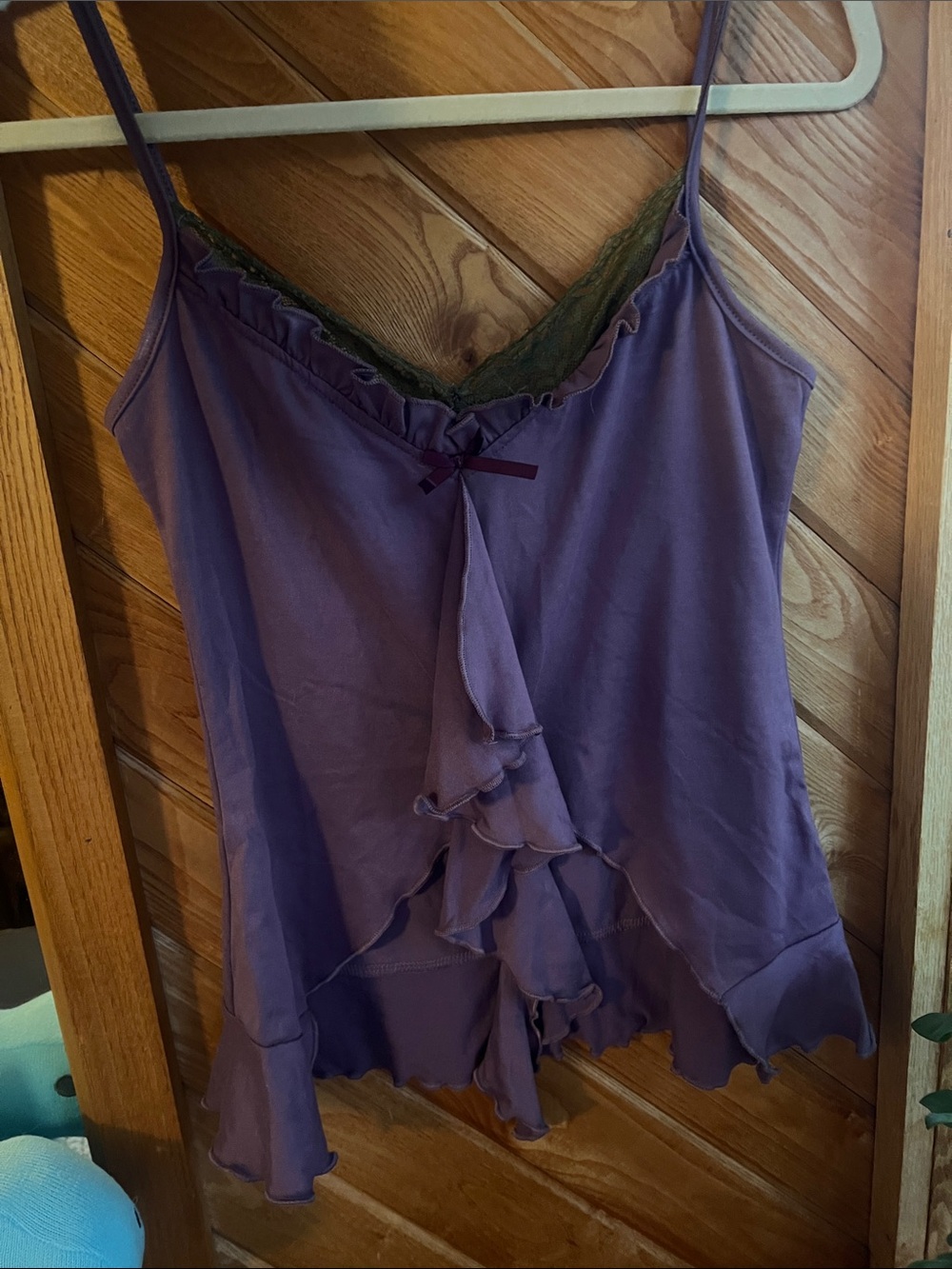Purple Lace-Trim Cami